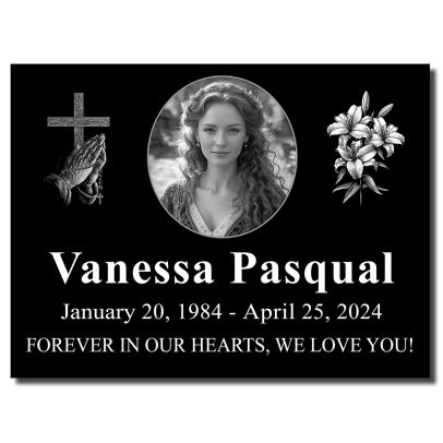 Free Design Personalized Human Memorial Stones, Black Granite Headstone, Gifts for Someone Who Lost a Loved One