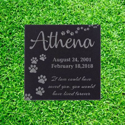 Personalized Pet Memorial Stones with Paw Grave Markers