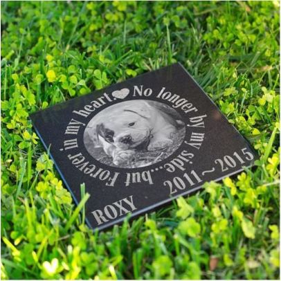 Personalized Memorial Pet Stone Granite - Engraved Headstone with YOUR Pets Photo #11