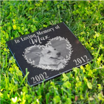 Personalized Memorial Pet Stone Granite - Engraved Headstone with YOUR Pets Photo #12