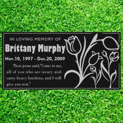 In Loving Memory of Custom Name Memorial Personalized Grave Stone Marker | Granite Plaque - Tulip